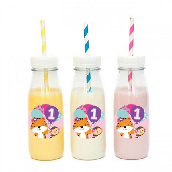 מדבקות עגולות לעיצוב FUN ורוד