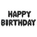 בלוני מיילר שחור עיטורים Happy Birthday