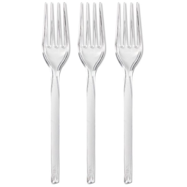 40 מזלגות חד פעמיים שקוף