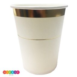 כוסות נייר חם/קר קלאסיק קרם זהב