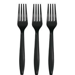 מזלגות חד פעמיים - שחור 24 יח