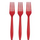 מזלגות חד פעמיים - אדום 24 יח