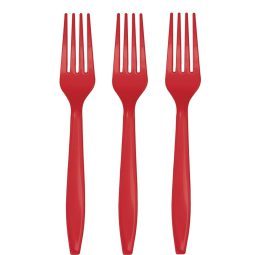 מזלגות חד פעמיים - אדום 24 יח