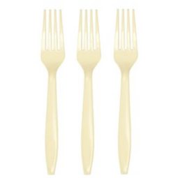 מזלגות חד פעמיים - קרם 24 יח