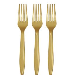 מזלגות חד פעמיים - זהב 24 יח