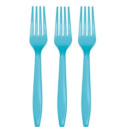 מזלגות חד פעמיים - כחול ברמודה 24 יח