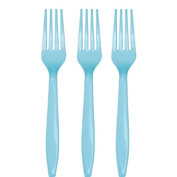 מזלגות חד פעמיים - כחול פסטל 24 יח