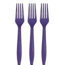 מזלגות חד פעמיים - סגול 24 יח