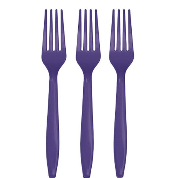 מזלגות חד פעמיים - סגול 24 יח