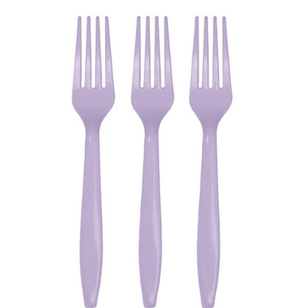 מזלגות חד פעמיים - לבנדר 24 יח