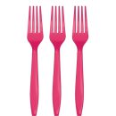 מזלגות חד פעמיים - מג'נטה 24 יח