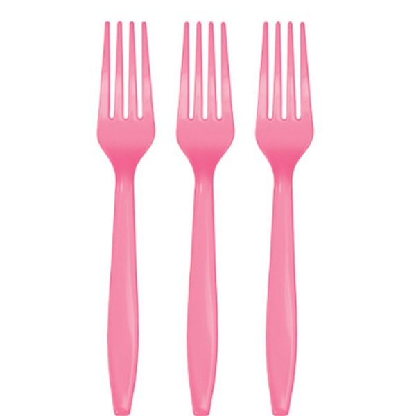 מזלגות חד פעמיים - ורוד ממתק 24 יח