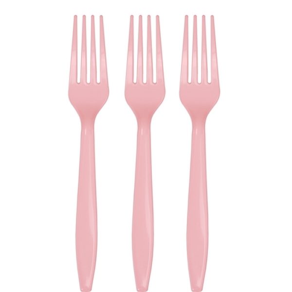 מזלגות חד פעמיים - ורוד קלאסי 24 יח