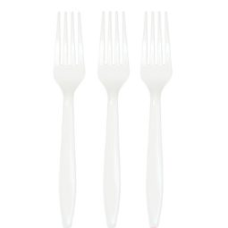 מזלגות חד פעמיים - לבן 24 יח