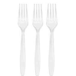 מזלגות חד פעמיים - שקוף 24 יח