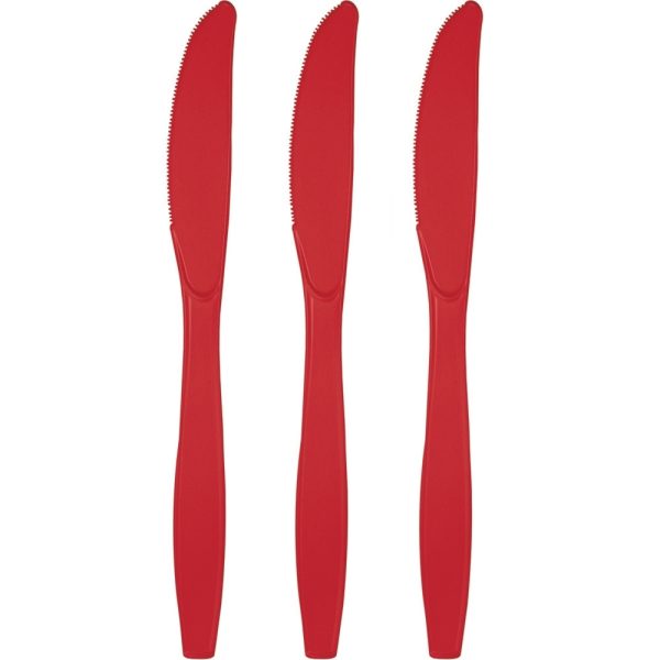 סכינים חד פעמיים - אדום 24 יח