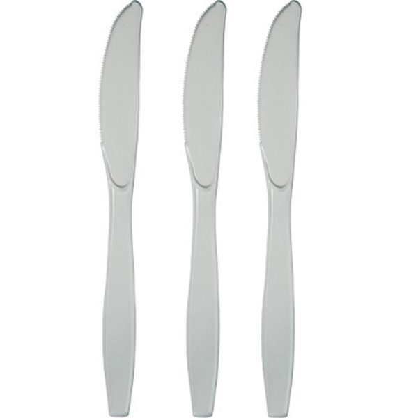 סכינים חד פעמיים - כסוף 24 יח