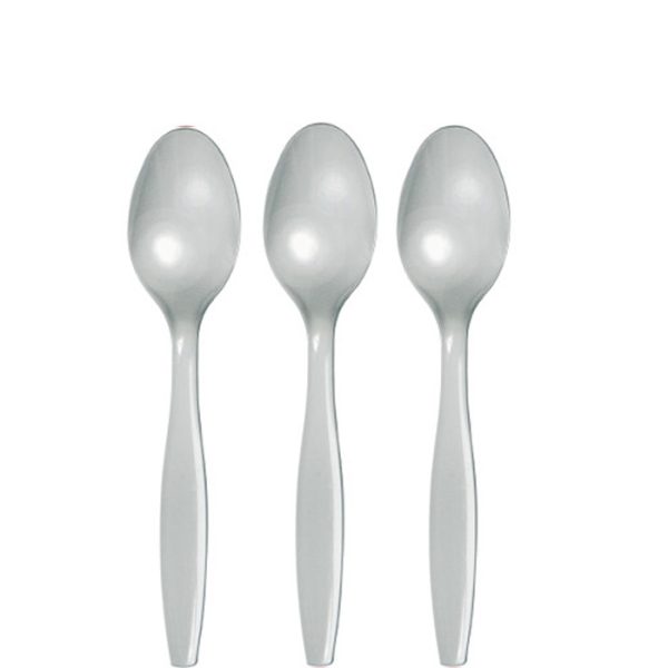 כפות חד פעמיים - כסוף 24 יח