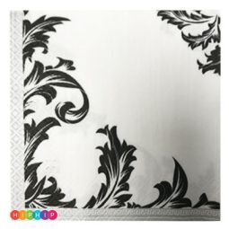 מפיות גדולות לבן עיטורים שחור