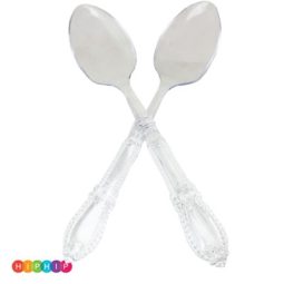 2 כפות הגשה וינטג' שקוף