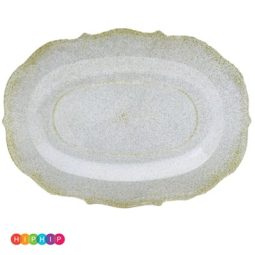 מגש אובלי וינטג' פרימיום זהב נצנץ