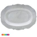 מגש אובלי וינטג' פרימיום כסף נצנץ