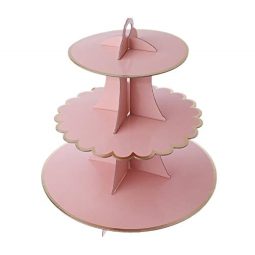 מעמד לקאפקייקס ורוד פס זהב