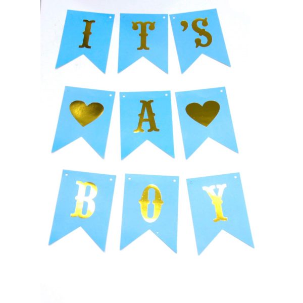 כרזת it's a boy - תכלת זהב