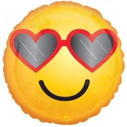 בלון הליום אימוג'י משקפיים לבבות