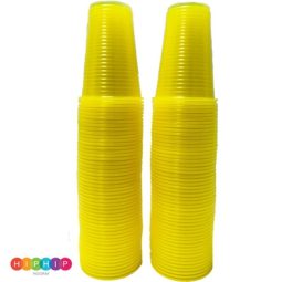 כוסות פלסטיק צהוב - 50 יחידות