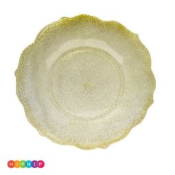 צלחות בינוניות וינטג' פרימיום זהב מנצנץ