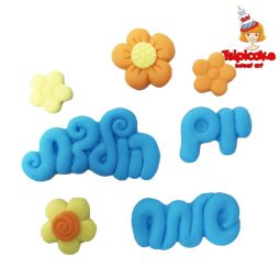 יום הולדת שמח מבצק סוכר- כחול