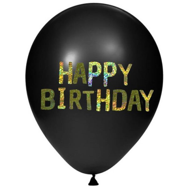 מדבקות לבלונים - אותיות ומספרים אנגלית בזהב הולוגרמי