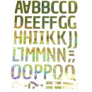 מדבקות לבלונים - אותיות ומספרים אנגלית בזהב הולוגרמי