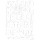 מדבקות לבלונים - אותיות ומספרים אנגלית בלבן