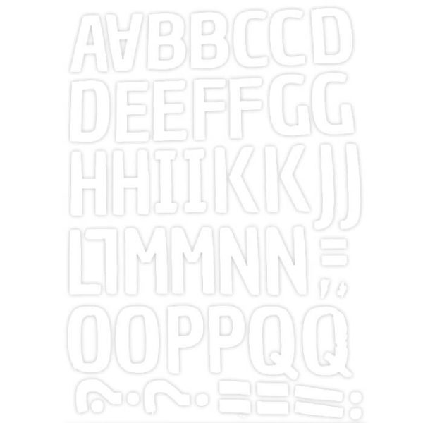 מדבקות לבלונים - אותיות ומספרים אנגלית בלבן