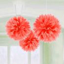 זוג פונפונים - אדום