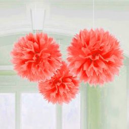 זוג פונפונים - אדום