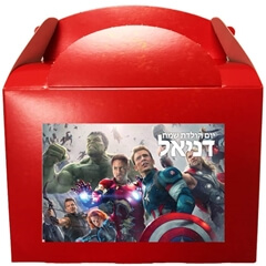 קופסאות עם מדבקות בעיצוב אישי - הנוקמים