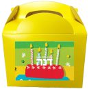 קופסאות עם מדבקות בעיצוב אישי - פסים צבעוניים