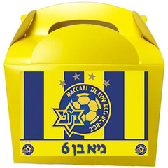 קופסאות עם מדבקות בעיצוב אישי - מכבי תל אביב