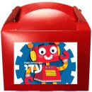 קופסאות עם מדבקות בעיצוב אישי - רובוטים