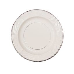 צלחות נייר קטנות קלאסיק לבן כסף