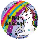 בלון הליום happy birthday - חד קרן ציבעוני