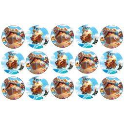 דף לקאפקייקס מפת פיראטים 1