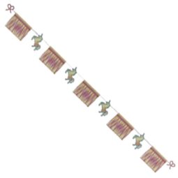 באנר לתלייה חד קרן עם טאסלים