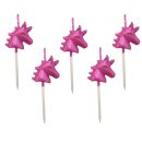 נרות חד קרן - ורוד מטאלי