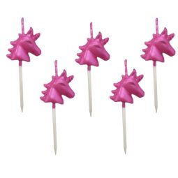 נרות חד קרן - ורוד מטאלי