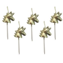 נרות חד קרן - זהב מטאלי