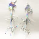 קיסמים לקישוט חד קרן - כסוף הולוגרמי